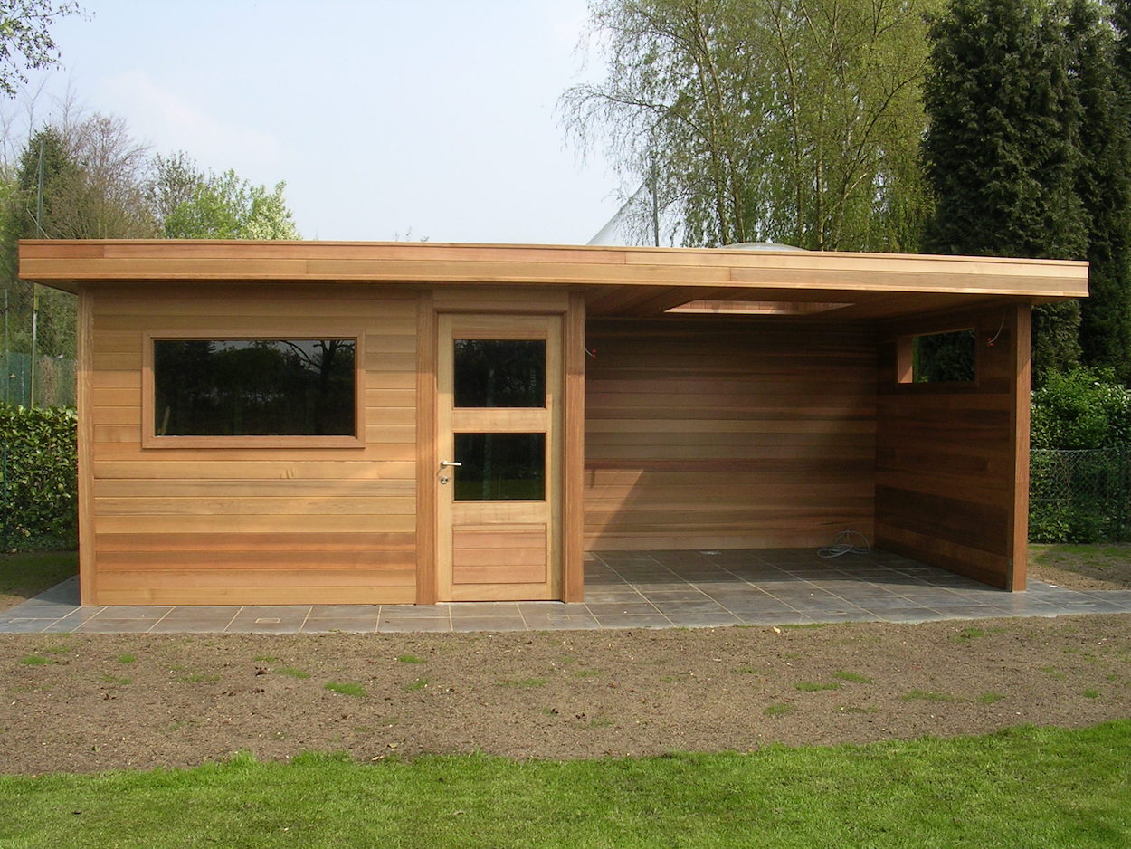 Modern houten tuinhuis